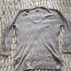 Ingrid & Isabel Taupe Ribbed Knit Top